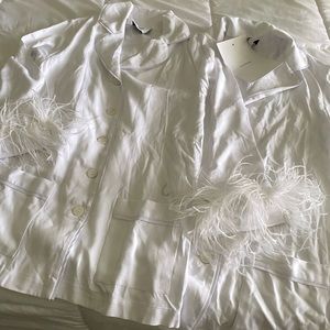 SLEEPER White Party Pajama TOP ONLY